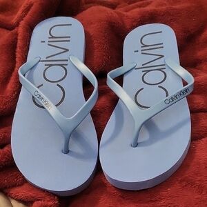 NWOT Calvin Klein Salma Dusty Blue Sandals